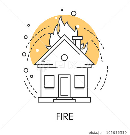 Natural disaster or human fault, fire isolated icon 105056559
