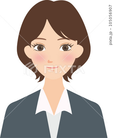 スーツを着た女性の笑顔ショートボブ 105056907