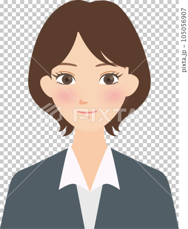 Smiling short bob of a woman wearing a suit 105056907