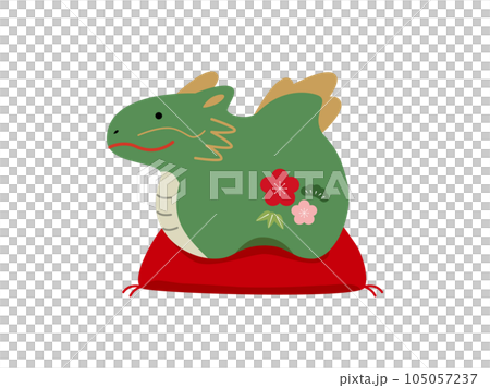 龍年吉祥物綠龍雕像 105057237