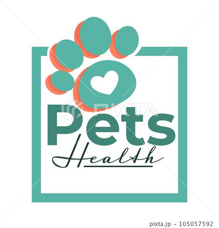 Pets health isolated icon vet clinic dog or cat paw Pets health isolated icon vet clinic dog or cat paw 105057592