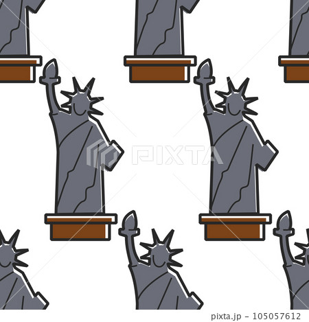Statue of Liberty USA symbol seamless pattern monument 105057612