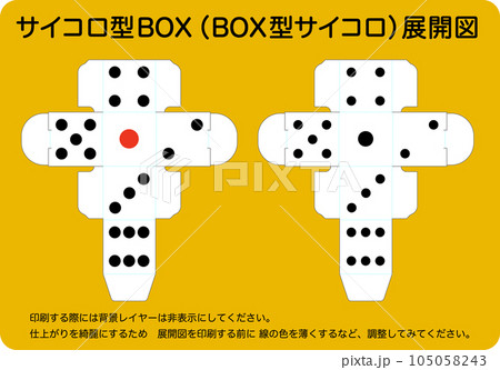 サイコロ型ボックス 展開図のイラスト素材 [105058243] - PIXTA