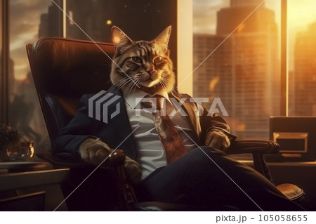 猫のビジネスマン「AI生成画像」 105058655