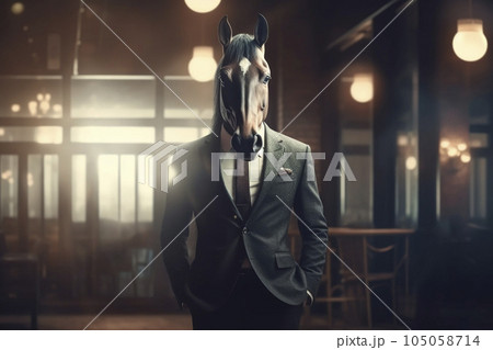 馬のビジネスマン「AI生成画像」 馬のビジネスマン「AI生成画像」 105058714