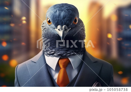 鳩のビジネスマン「AI生成画像」 105058738