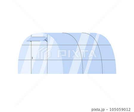 Greenhouse agricultural building icon, flat vector illustration isolated. Greenhouse agricultural building icon, flat vector illustration isolated. 105059012