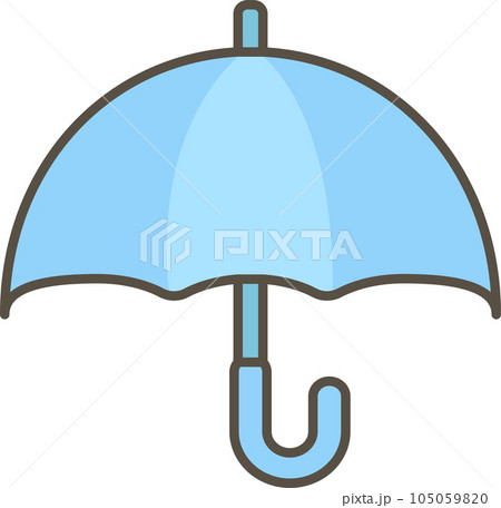 青い傘のシンプルなピクトグラムイラスト 105059820