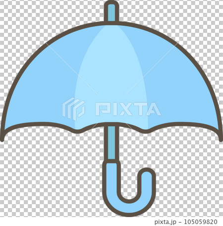 青い傘のシンプルなピクトグラムイラスト 105059820