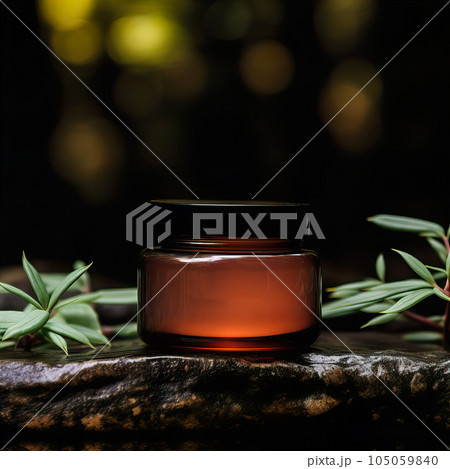 Amber glass cosmetic cream jar mockup, beauty product container front view template, styled creative cream jar mockup Amber glass cosmetic cream jar mockup, beauty product container front view template, styled creative cream jar mockup 105059840