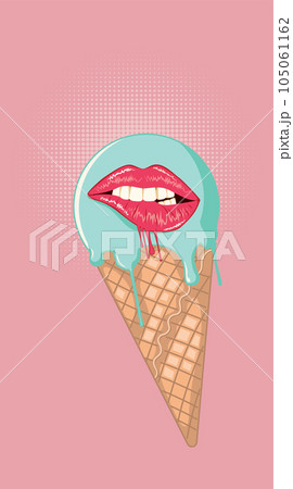 Ice cream cone and lips Ice cream cone and lips 105061162