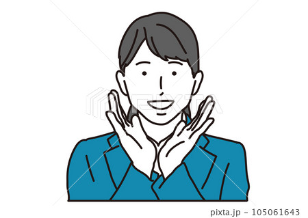 笑顔で応援をするビジネスウーマン 笑顔で応援をするビジネスウーマン 105061643