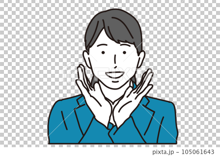 笑顔で応援をするビジネスウーマン 笑顔で応援をするビジネスウーマン 105061643