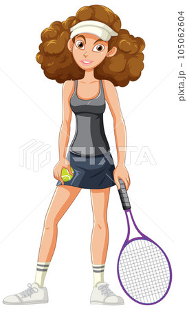 Female Tennis Player with Racket Female Tennis Player with Racket 105062604
