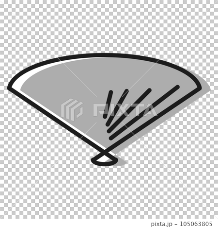 簡單的折扇插圖(黑白) 簡單的折扇插圖(黑白) 105063805