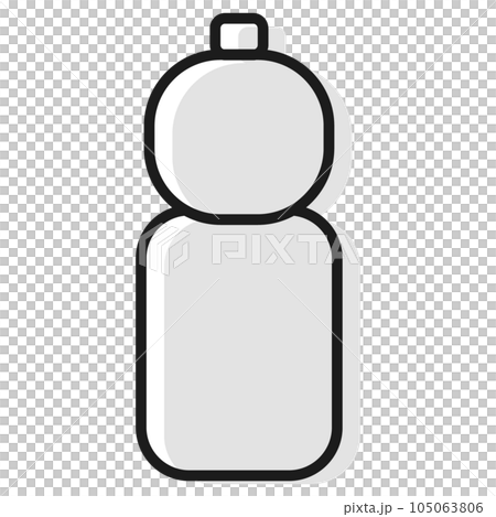 簡單的塑料瓶插圖(黑白) 簡單的塑料瓶插圖(黑白) 105063806