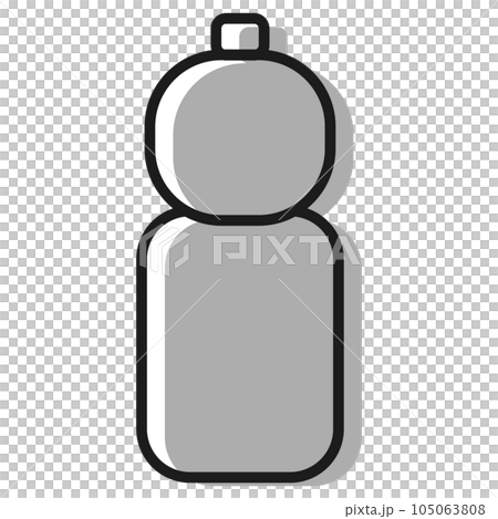 簡單的塑料瓶插圖(黑白) 簡單的塑料瓶插圖(黑白) 105063808