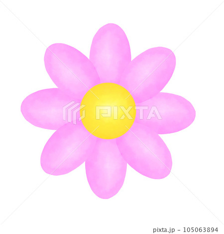 Pastel Pink Watercolor Soft Brush Flower with Yellow Pollen Pastel Pink Watercolor Soft Brush Flower with Yellow Pollen 105063894