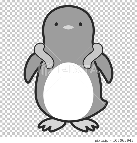 企鵝使用炫酷頸環的插圖（黑白） 105063943