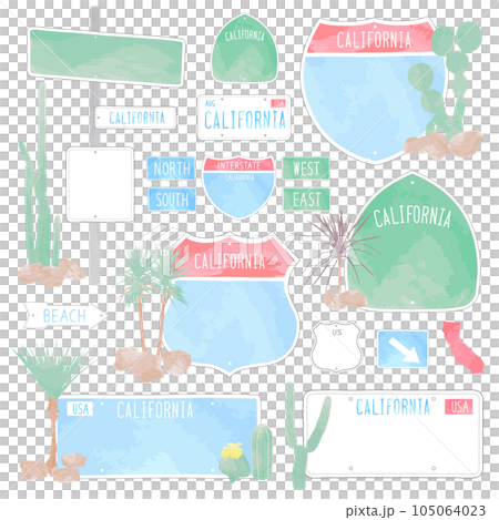 Watercolor style dry garden frame set Watercolor style dry garden frame set 105064023