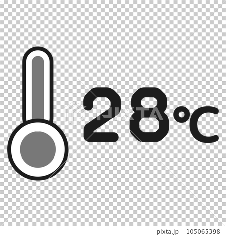 28 攝氏度溫度計插圖（黑白） 105065398