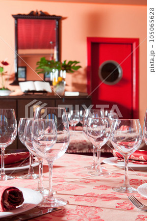 Fancy table set for wedding or christmas Fancy table set for wedding or christmas 105065628