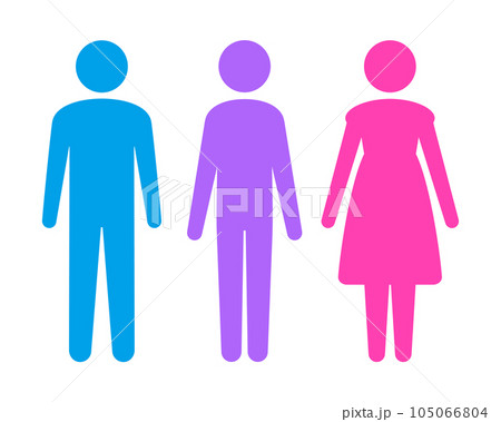 立っている3人のアイコン・ピクト - ジェンダー・ジェンダーレス・多様性・LGBTQ+のイメージ 立っている3人のアイコン・ピクト - ジェンダー・ジェンダーレス・多様性・LGBTQ+のイメージ 105066804