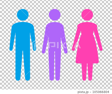 立っている3人のアイコン・ピクト - ジェンダー・ジェンダーレス・多様性・LGBTQ+のイメージ 立っている3人のアイコン・ピクト - ジェンダー・ジェンダーレス・多様性・LGBTQ+のイメージ 105066804