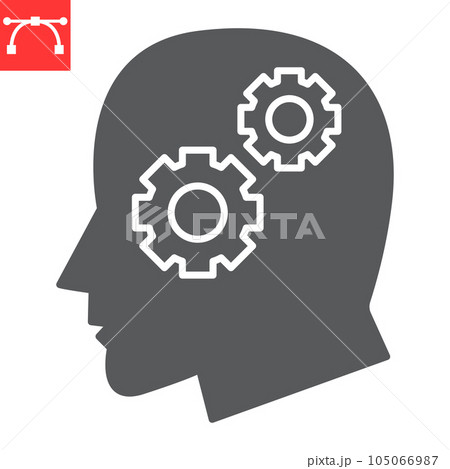 Analytical thinking glyph icon, solution and business, critical thinking vector icon, vector graphics, editable stroke solid sign, eps 10. 105066987