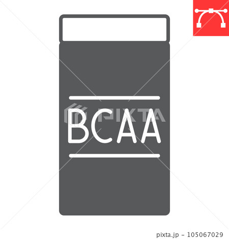 BCAA glyph icon, supplements and health, amino acids vector icon, vector graphics, editable stroke solid sign, eps 10. 105067029