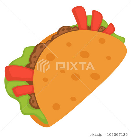 Mexican street food with meat and veggies vector Mexican street food with meat and veggies vector 105067126