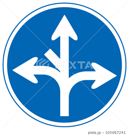 道路標識、規制標識、指定方向外通行禁止 105067241