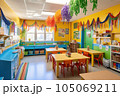 colorful classroom with whimsical d꧃挀漀爀 愀渀搀 昀甀渀 氀攀愀爀渀椀渀最 琀漀漀氀猀Ⰰ 挀爀攀愀琀攀搀 眀椀琀栀 最攀渀攀爀愀琀椀瘀攀 愀椀� 105069211