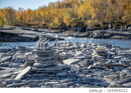 Autum Abisko Canyon River Abiskojakka National Park, Norrbottens, Norrbottens Lapland landscape north of Sweden Autum Abisko Canyon River Abiskojakka National Park, Norrbottens, Norrbottens Lapland landscape north of Sweden 105069222