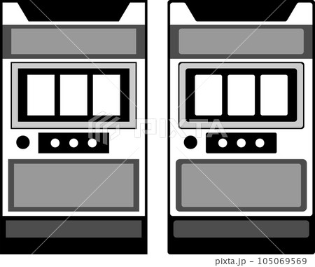 モノトーンのパチスロ台アイコン_2種類_01 105069569