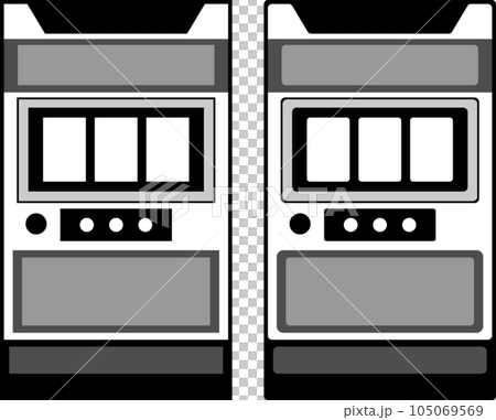 モノトーンのパチスロ台アイコン_2種類_01 105069569