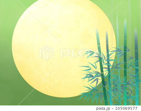 夜に輝く満月と竹藪 夜に輝く満月と竹藪 105069577
