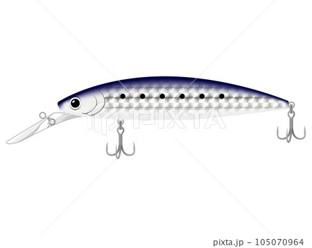 ソルトフィッシング用ロングビルミノー(シルバー)のイラスト 105070964