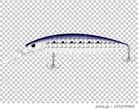 ソルトフィッシング用ロングビルミノー(シルバー)のイラスト 105070964