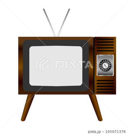 ブラウン管テレビ。昭和のイメージ素材。のイラスト素材 [105071376