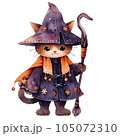 watercolor cute halloween cat, cat witch 105072310
