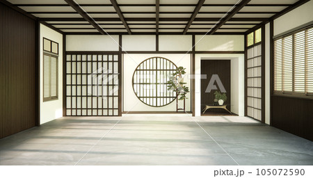 Empty room,Clean japanese minimalist room interior Empty room,Clean japanese minimalist room interior 105072590