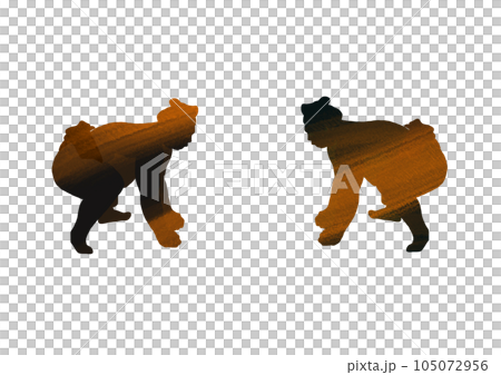 相撲 SUMOU 兩個人的剪影相互匹配 相撲 SUMOU 兩個人的剪影相互匹配 105072956