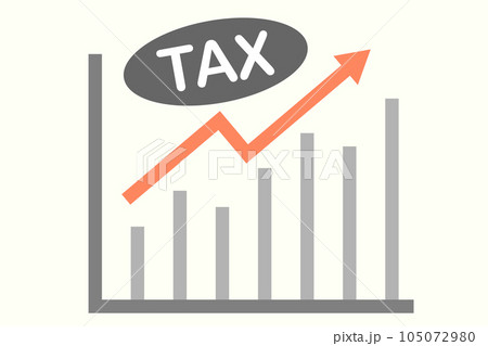 TAXの文字と増加のグラフ　増税 105072980