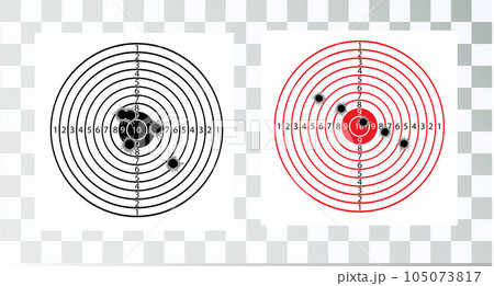 Target with numbers for shooting at a shooting range.round target with a marked bulls-eye for shooting practice on the shooting range. Vector Target with numbers for shooting at a shooting range.round target with a marked bulls-eye for shooting practice on the shooting range. Vector 105073817
