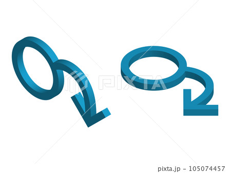 男性の性機能障害アイコン。アイソメトリック素材 男性の性機能障害アイコン。アイソメトリック素材 105074457