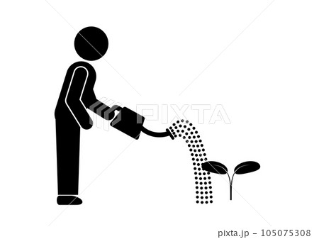 植物を育成するピクトグラム。ゆっくり丁寧に育てる人。 105075308