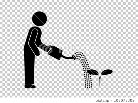 植物を育成するピクトグラム。ゆっくり丁寧に育てる人。 105075308