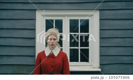 A stylish Danish woman exuding elegance and confidence, representing the contemporary fashion and cultural pride of Denmark. AI generated 105075906