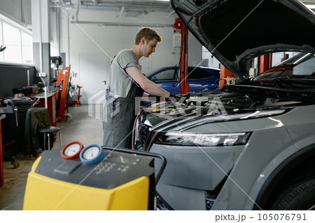 Air conditioner diagnostics and refilling machine 105076791